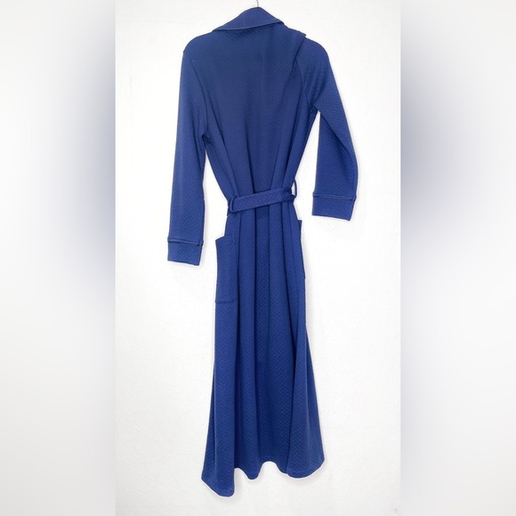 Carmen Von Glaser Luxury Pima Cotton Navy Blue Spa Robe Size Medium - Picture 2 of 4